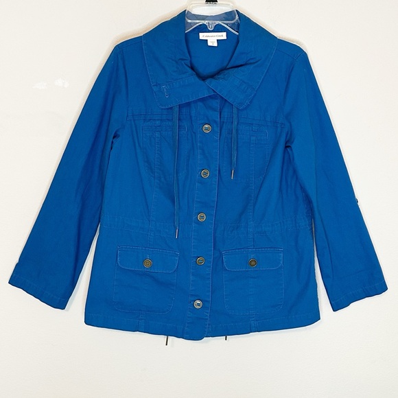 Coldwater Creek Jackets & Blazers - Coldwater Creek Marine Blue Cargo Jacket with Inner Drawstrings - size 10